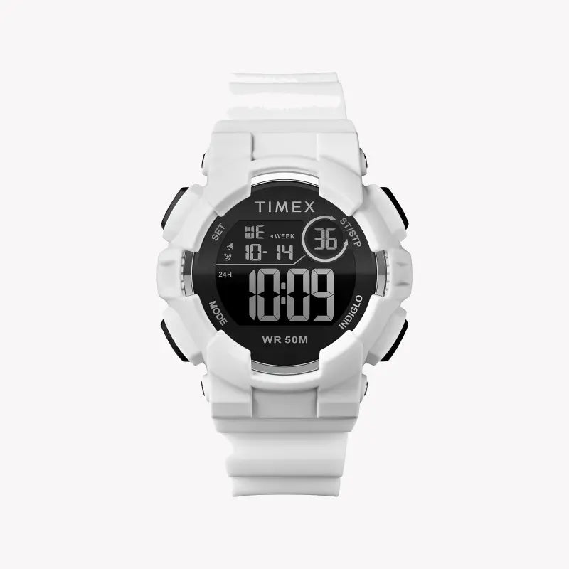 Timex Unisex White Silicone Watch, Digital Dial | TW5M23700-0