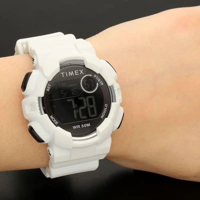 Timex Unisex White Silicone Watch, Digital Dial | TW5M23700-3