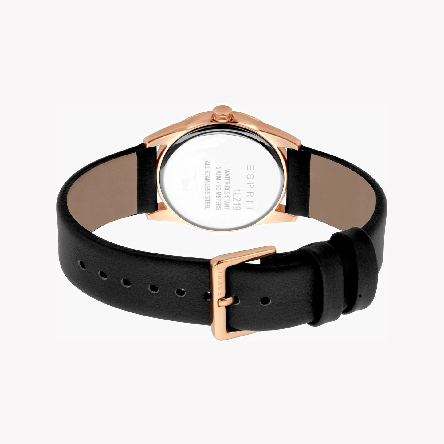 Esprit Women's Black Leather Watch, Black Dial | ES1L175M0015-2