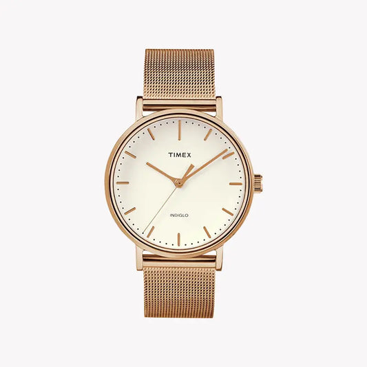 Timex Women's Rose Gold Watch, Off White Dial | TW2R26400-0