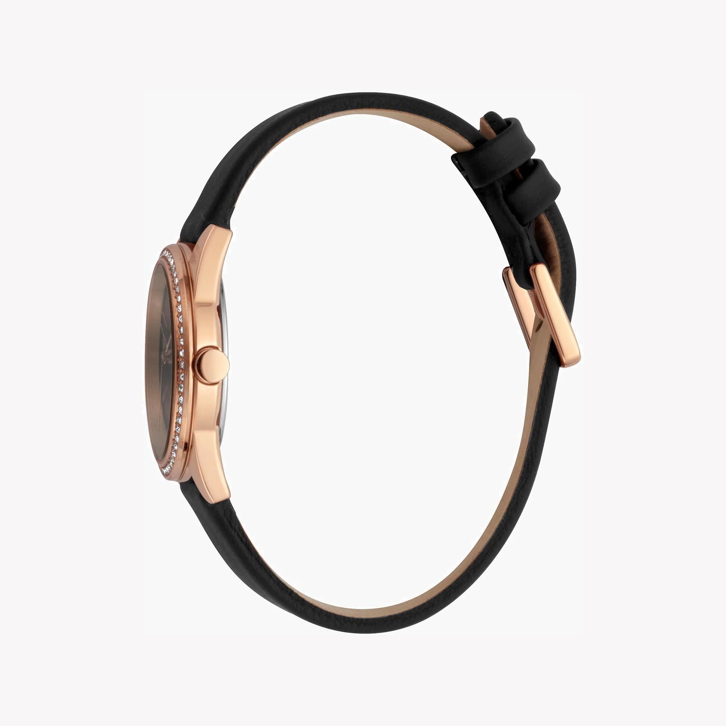 Esprit Women's Black Leather Watch, Black Dial | ES1L175M0015-1